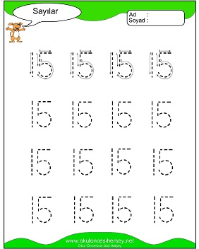 okul öncesi 1 sayısı çizgi çalışması